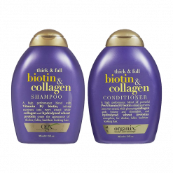 [OGX] Cặp Dầu Gội Và Xả OGX Biotin & Collagen Thick & Full 385ml Tím