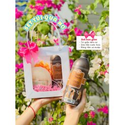 (Quà Tặng 20/11) Set Sữa Tắm Tesori d’Oriente Nâu (1 Sữa Tắm + Bông Tắm + Túi Giấy)