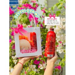 (Quà Tặng 20/11) Set Sữa Tắm Tesori d’Oriente Đỏ (1 Sữa Tắm + Bông Tắm + Túi Giấy)