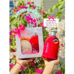 (Quà Tặng 20/11) Set Sữa Tắm Bettina Barty Đỏ (1 Sữa Tắm + Bông Tắm + Túi Giấy)