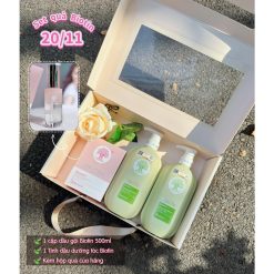 (Quà Tặng 20/11) Set Quà Voudioty Biotin & Collagen Xanh Lá (1 Cặp Dầu Gội Xả + 1 Tinh Dầu + 1 Hộp Quà)