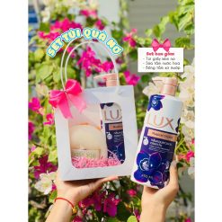 (Quà Tặng 20/11) Set Sữa Tắm Lux Hoa Phong Lan (1 Sữa Tắm + Bông Tắm + Túi Giấy)