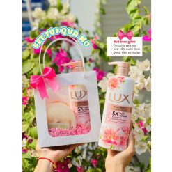 (Quà Tặng 20/11) Set Sữa Tắm Lux Hoa Anh Đào (1 Sữa Tắm + Bông Tắm + Túi Giấy)