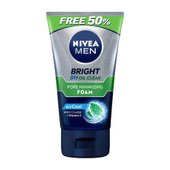 [Nivea] Sữa Rửa Mặt Nivea Men Bright 8H Oil Clear AirCool Foam 100g