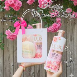 (Quà Tặng 20/10) Set Sữa Tắm Lux Hoa Anh Đào (1 Sữa Tắm + 1 Bông Tắm + 1 Túi Nơ)