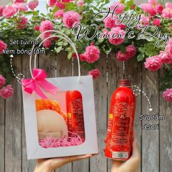 (Quà Tặng 20/10) Set Sữa Tắm Tesori d’Oriente Xích Đỏ (1 Sữa Tắm + 1 Bông Tắm + 1 Túi Nơ)