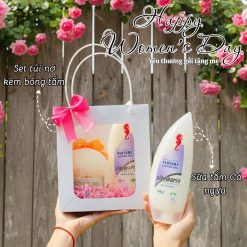 (Quà Tặng 20/10) Set Sữa Tắm Algemarin (1 Sữa Tắm + 1 Bông Tắm + 1 Túi Nơ)