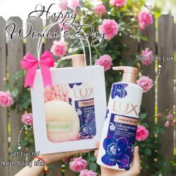 (Quà Tặng 20/10) Set Sữa Tắm Lux Hoa Phong Lan (1 Sữa Tắm + 1 Bông Tắm + 1 Túi Nơ)