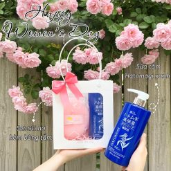 (Quà Tặng 20/10) Set Sữa Tắm Hatomugi (1 Sữa Tắm + 1 Bông Tắm + 1 Túi Nơ)